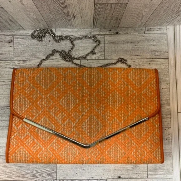 KELLY AND KATIE Tweed Clutch Handbag Chain Strap Snap Closure - Picture 4 of 11